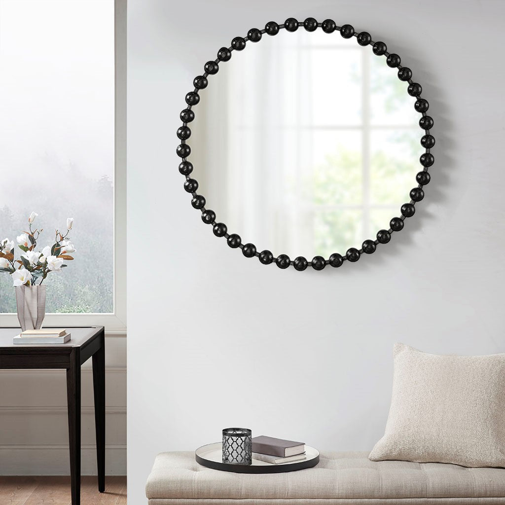 Madison Park Signature Marlowe Round Wall Decor Mirror - Black - 36" Dia