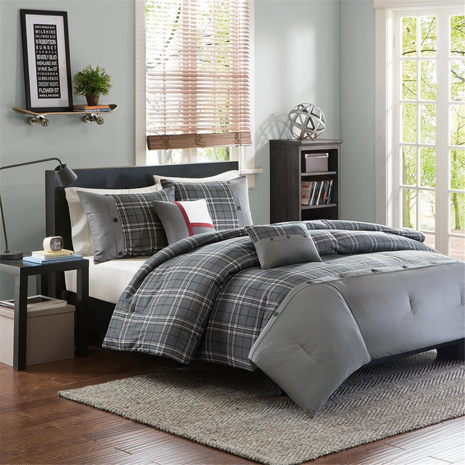 Intelligent Design Daryl Comforter Set - Grey - Full Size / Queen Size