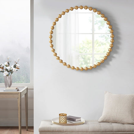 Madison Park Signature Marlowe Round Wall Decor Mirror - Gold - 36" Dia