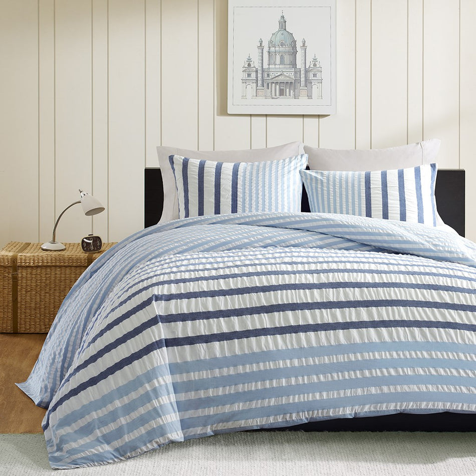 INK+IVY Sutton Duvet Cover Set - Blue  - Full Size / Queen Size Shop Online & Save - expresshomedirectr.com