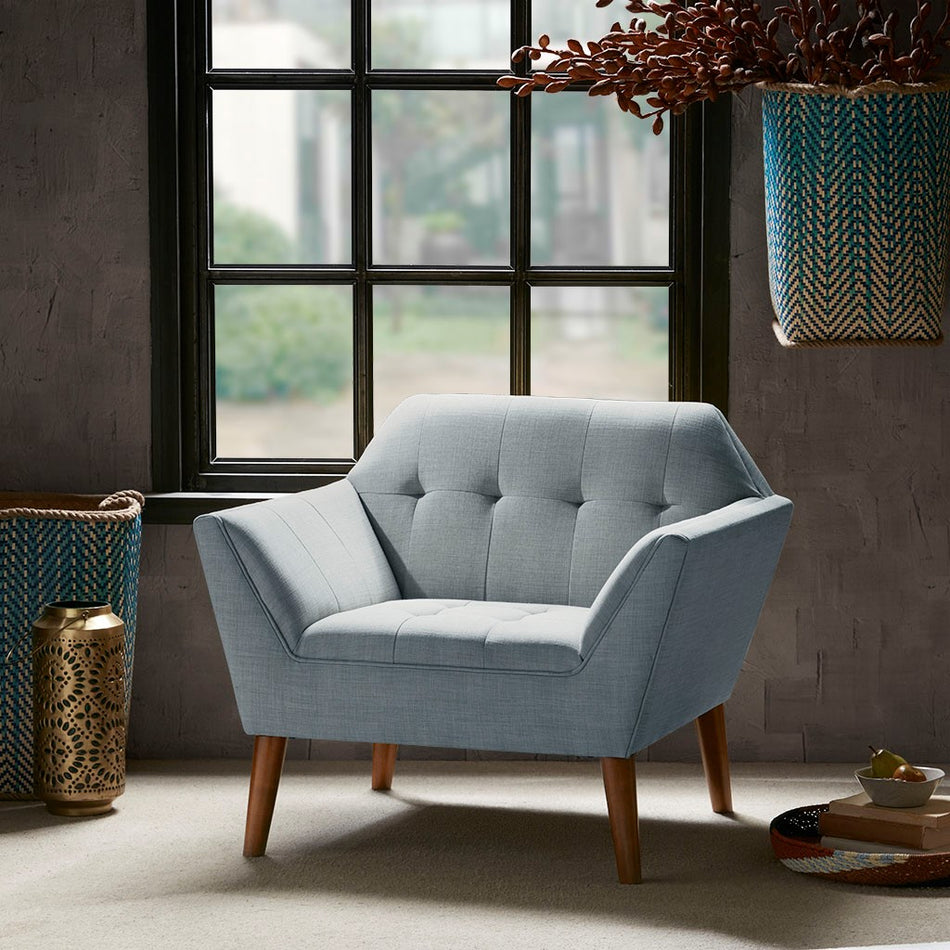 INK+IVY Newport Lounge Chair - Light Blue 