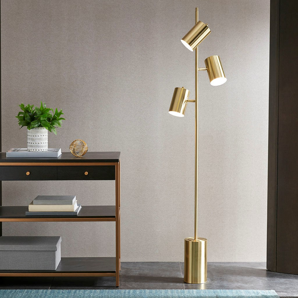 Urban Habitat Alta 3-Light Metal Floor Lamp - Gold 