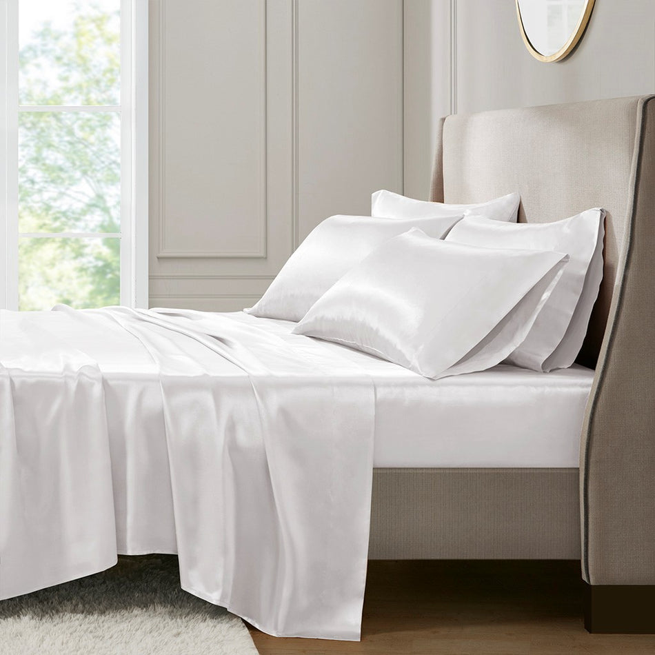 Satin Luxury 6 PC Sheet Set - Ivory - Full Size