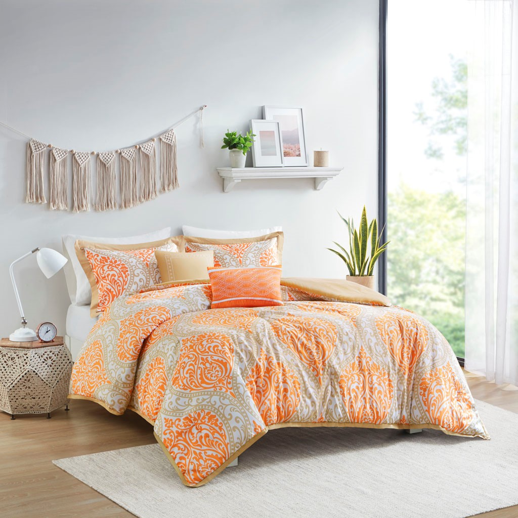 Intelligent Design Senna Comforter Set - Orange - Twin Size / Twin XL Size