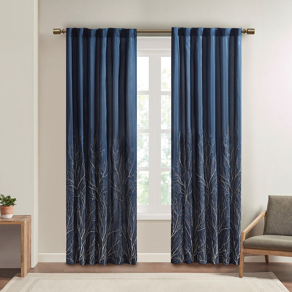 Madison Park Andora Window Panel - Navy - 50x84"