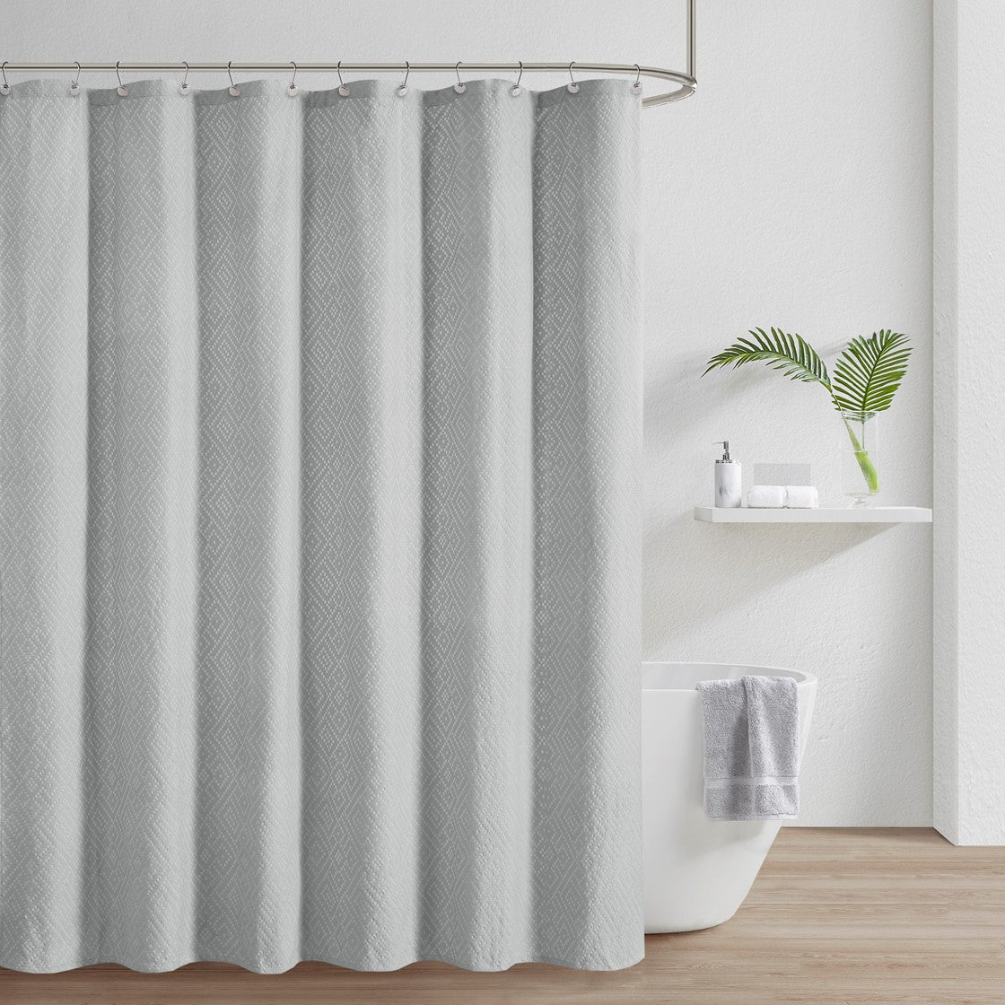 Croscill Casual Calistoga Matelasse Shower Curtain - Gray  - One Size Shop Online & Save - expresshomedirectr.com