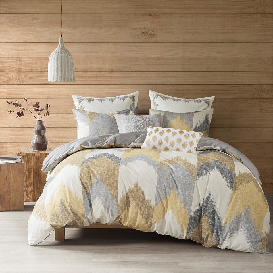 Alpine 3 Piece Duvet Cover Mini Set - Yellow - Full Size / Queen Size