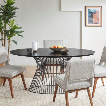 INK+IVY Mercer Oval Dining Table - Black 