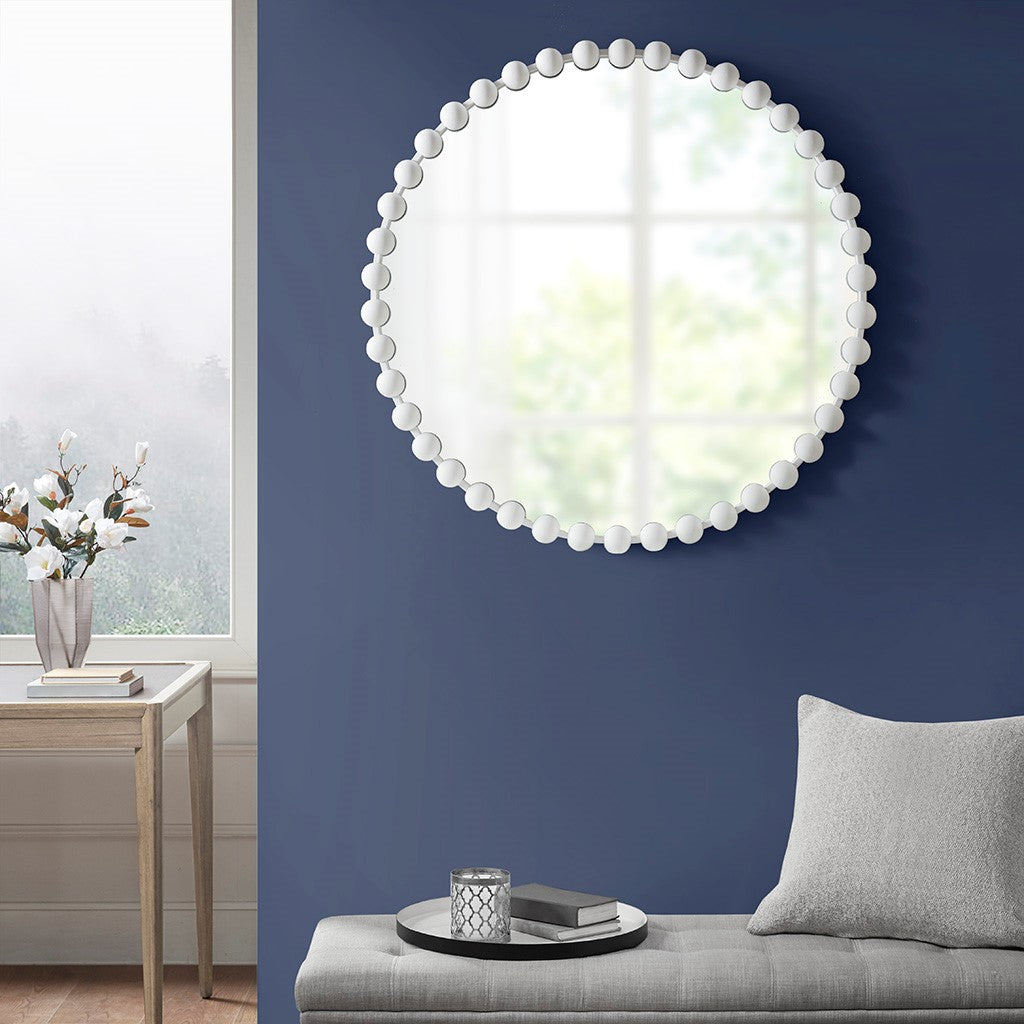 Madison Park Signature Marlowe Round Wall Decor Mirror - White - 36" Dia