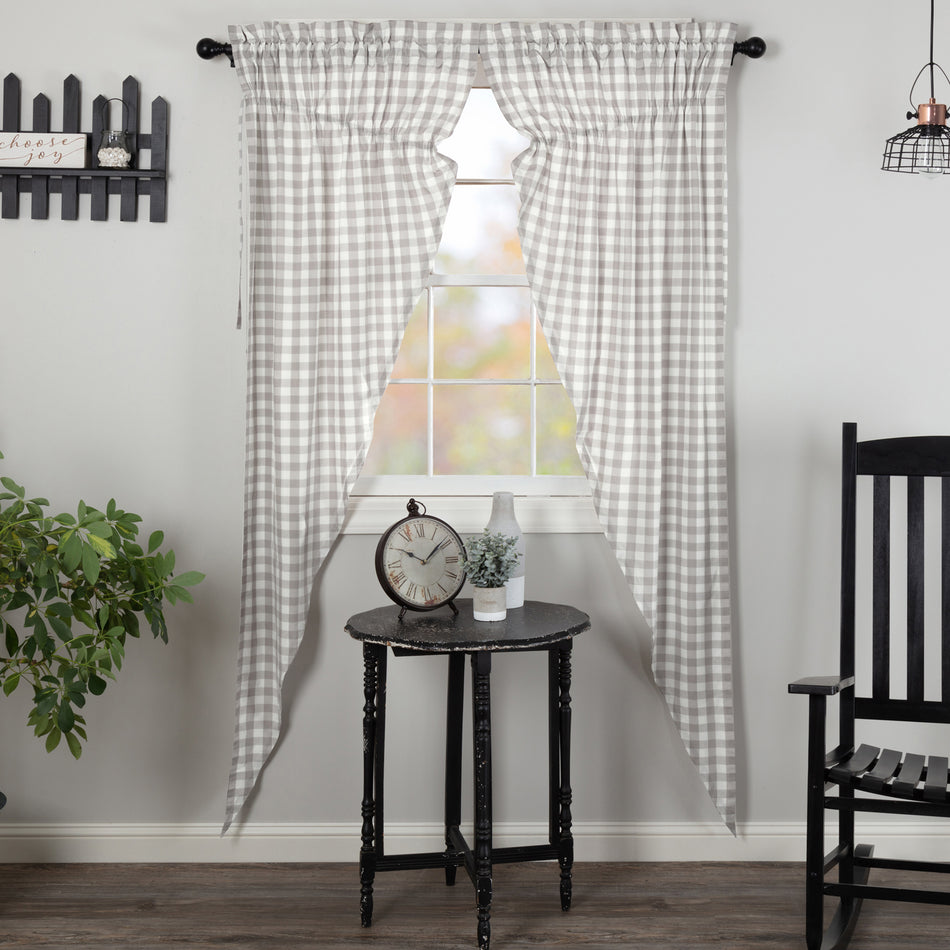 Annie Buffalo Grey Check Prairie Long Panel Set of 2 84x36x18