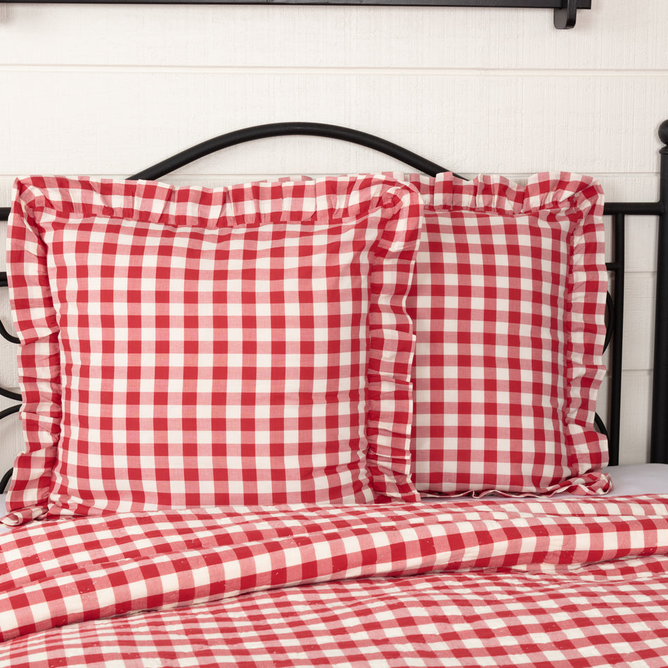 Annie Buffalo Red Check Fabric Euro Sham 26x26