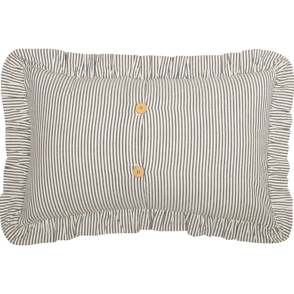 April & Olive Hatteras Seersucker Blue Ticking Stripe Fabric Pillow 14x22 By VHC Brands