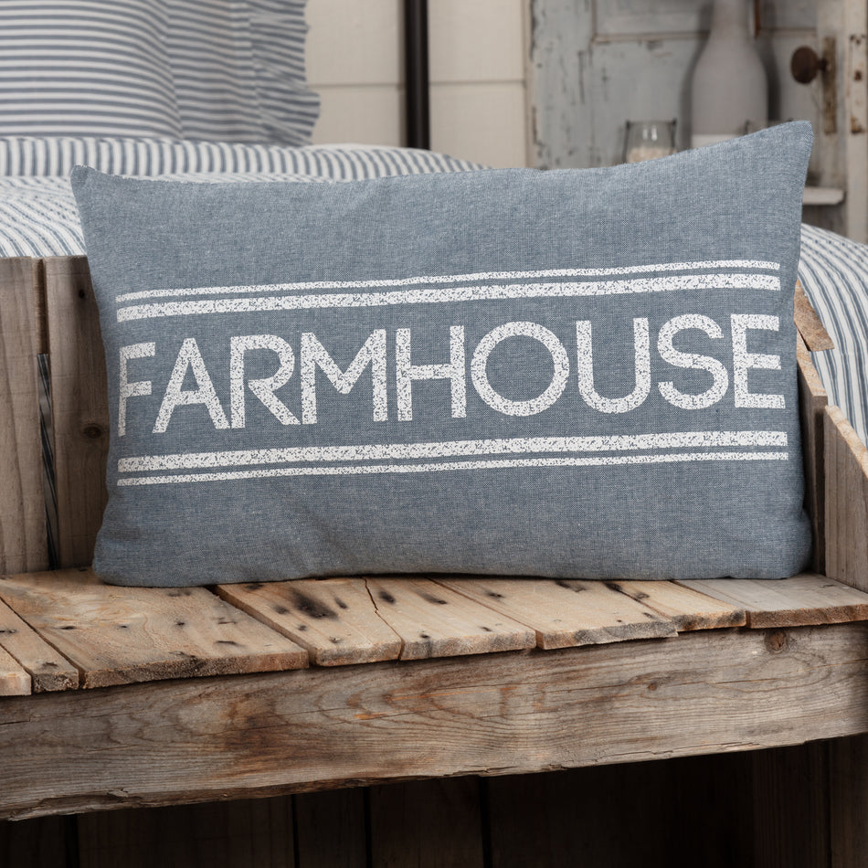 Sawyer Mill Blue Farmhouse Pillow 14x22