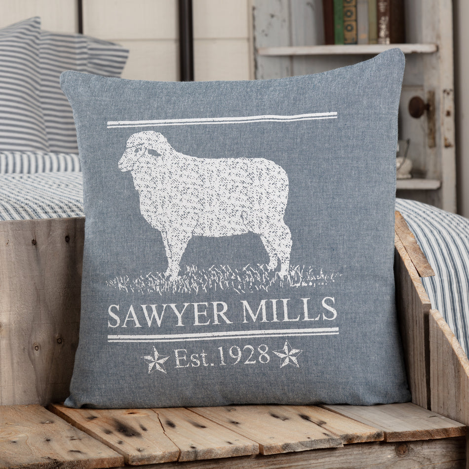 Sawyer Mill Blue Lamb Pillow 18x18