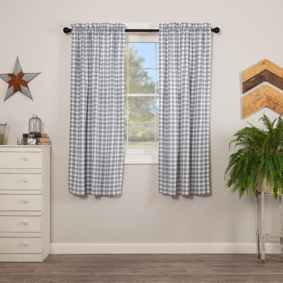 Sawyer Mill Blue Plaid Short Panel Set of 2 63x36