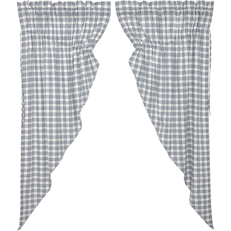 April & Olive Sawyer Mill Blue Plaid Prairie Short Panel Set of 2 63x36x18 By VHC Brands