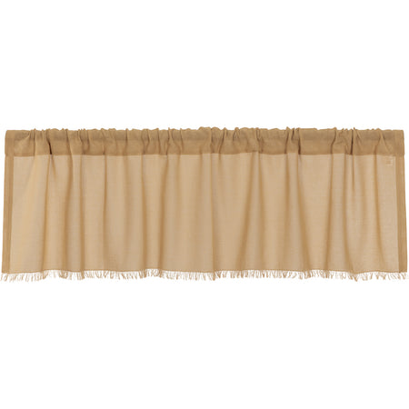 April & Olive Tobacco Cloth Khaki Valance Fringed 16x60 By VHC Brands