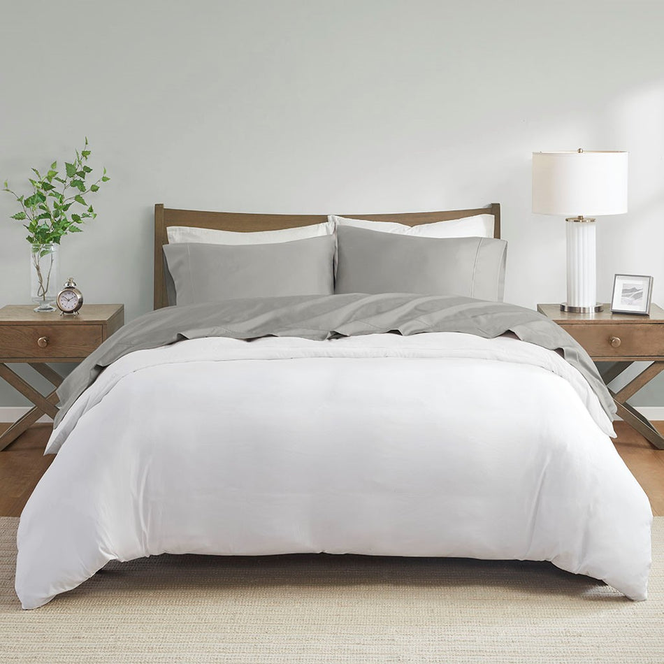 600 Thread Count Pima Cotton Sheet Set - Light Grey - Queen Size