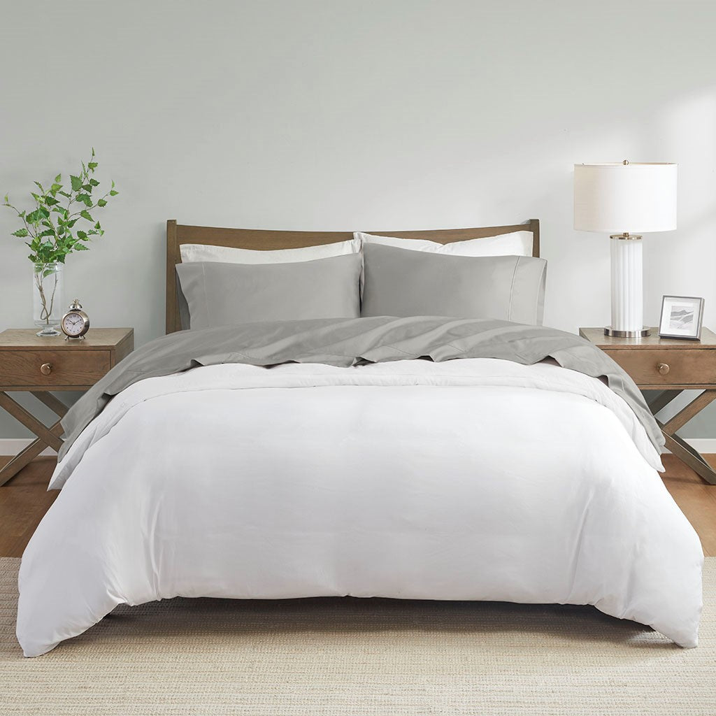 Madison Park 600 Thread Count Pima Cotton Sheet Set - Light Grey - King Size