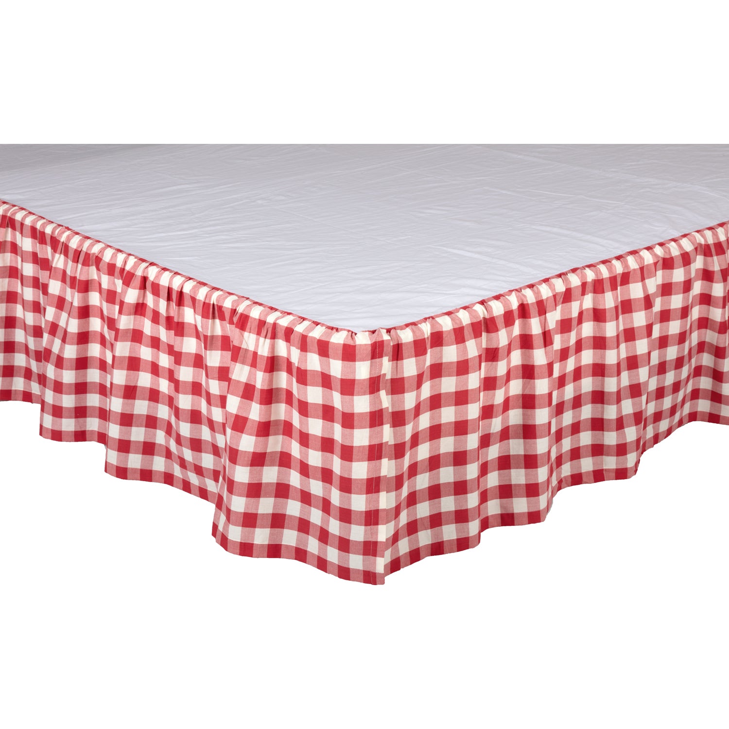 April & Olive Annie Buffalo Red Check Queen Bed Skirt 60x80x16 By VHC Brands