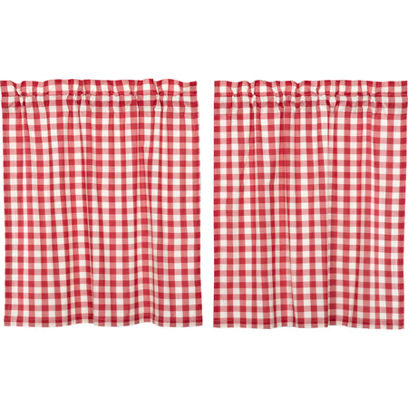 April & Olive Annie Buffalo Red Check Tier Set of 2 L36xW36 By VHC Brands