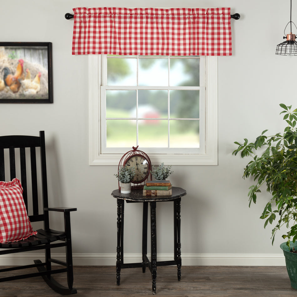 Annie Buffalo Red Check Valance 16x60