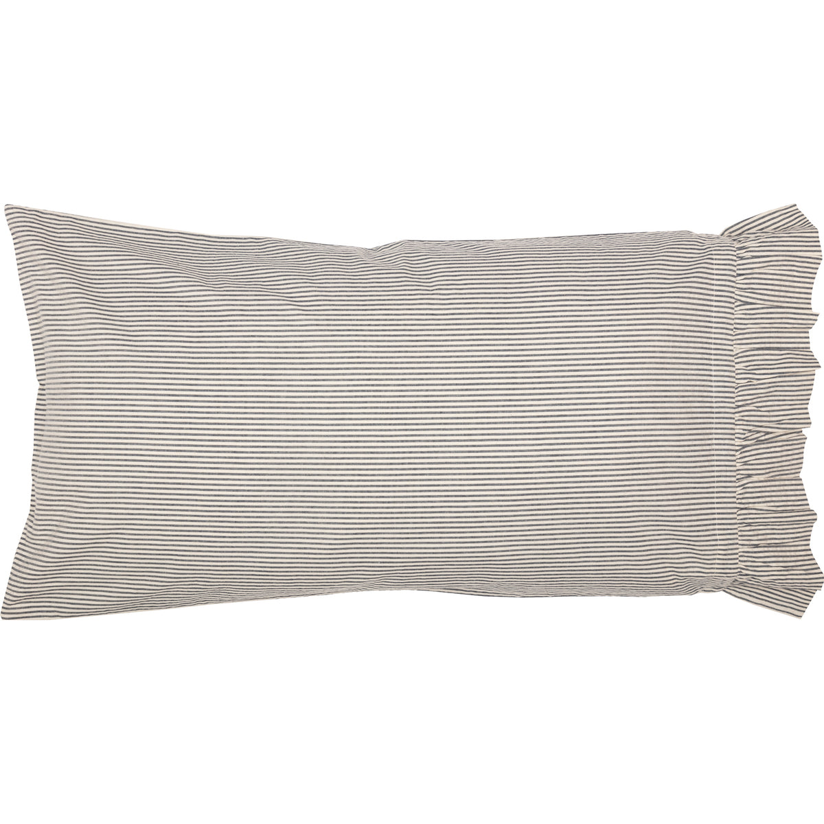 April & Olive Hatteras Seersucker Blue Ticking Stripe King Pillow Case Set of 2 21x40 By VHC Brands