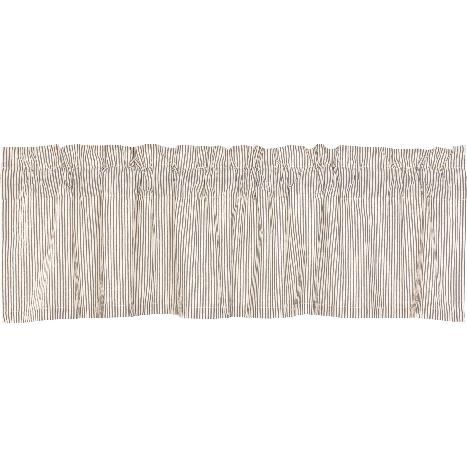 April & Olive Hatteras Seersucker Blue Ticking Stripe Valance 16x60 By VHC Brands