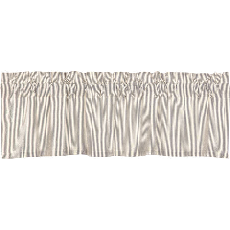 April & Olive Hatteras Seersucker Blue Ticking Stripe Valance 16x60 By VHC Brands