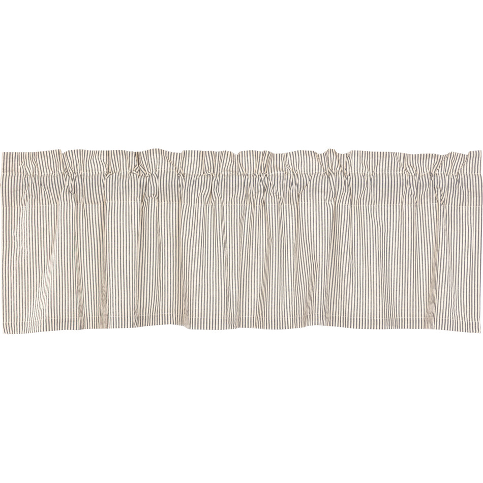 April & Olive Hatteras Seersucker Blue Ticking Stripe Valance 16x60 By VHC Brands