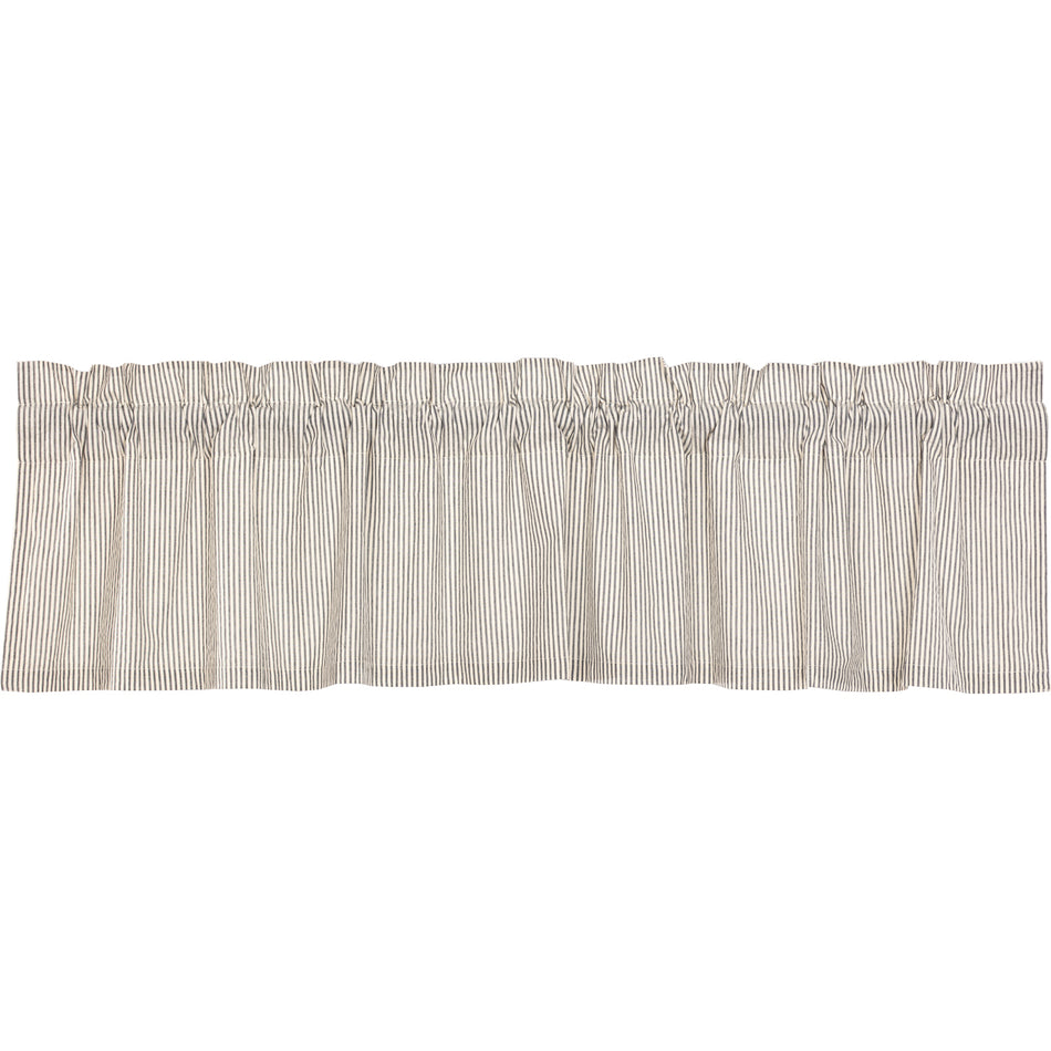 April & Olive Hatteras Seersucker Blue Ticking Stripe Valance 16x72 By VHC Brands