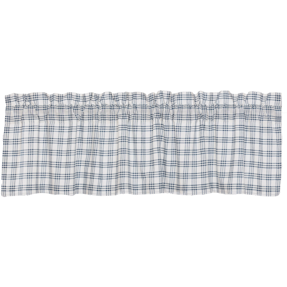 April & Olive Sawyer Mill Blue Plaid Valance 16x60 By VHC Brands