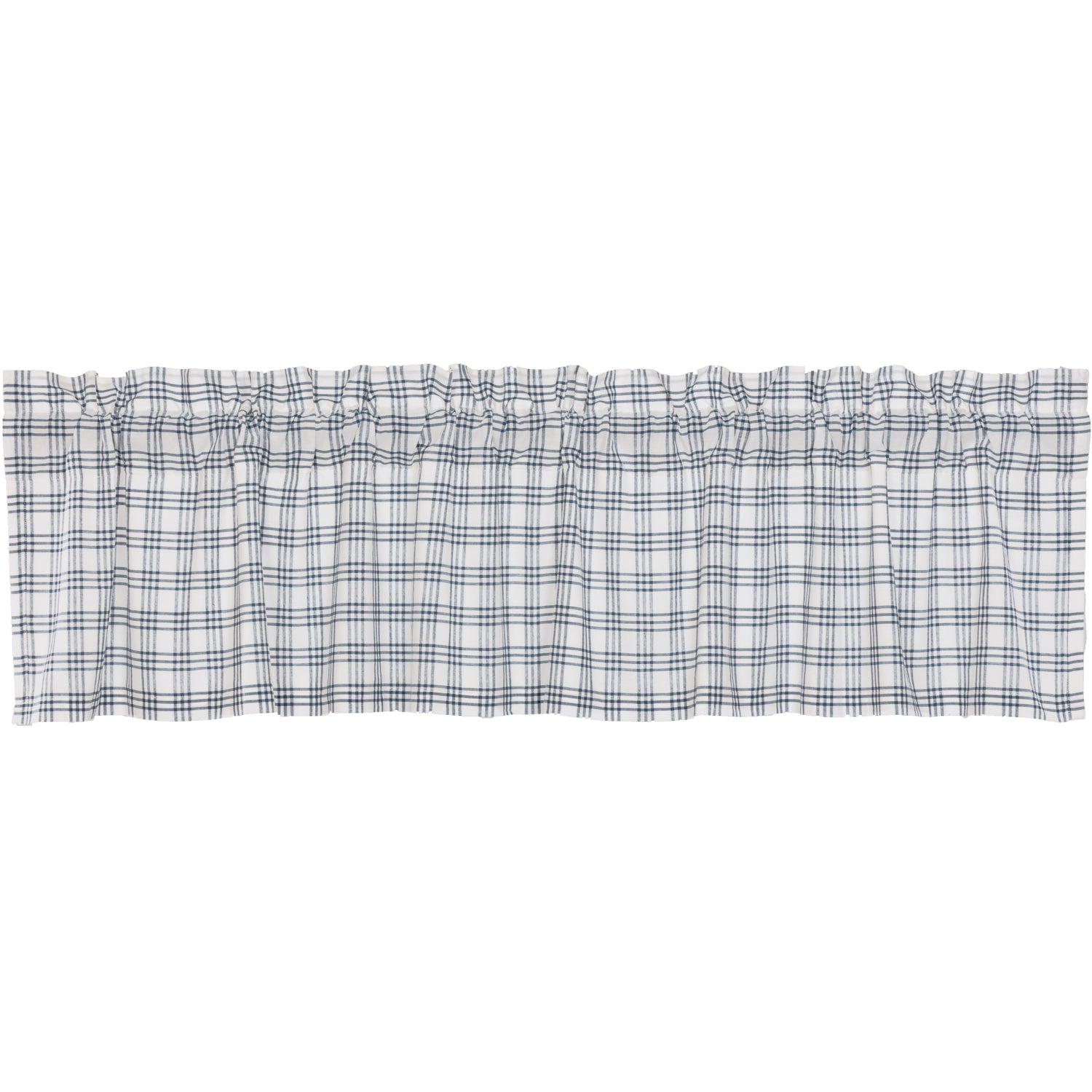 April & Olive Sawyer Mill Blue Plaid Valance 16x72 By VHC Brands