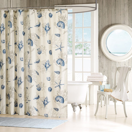 Madison Park Bayside Shower Curtain - Blue - 72x72"