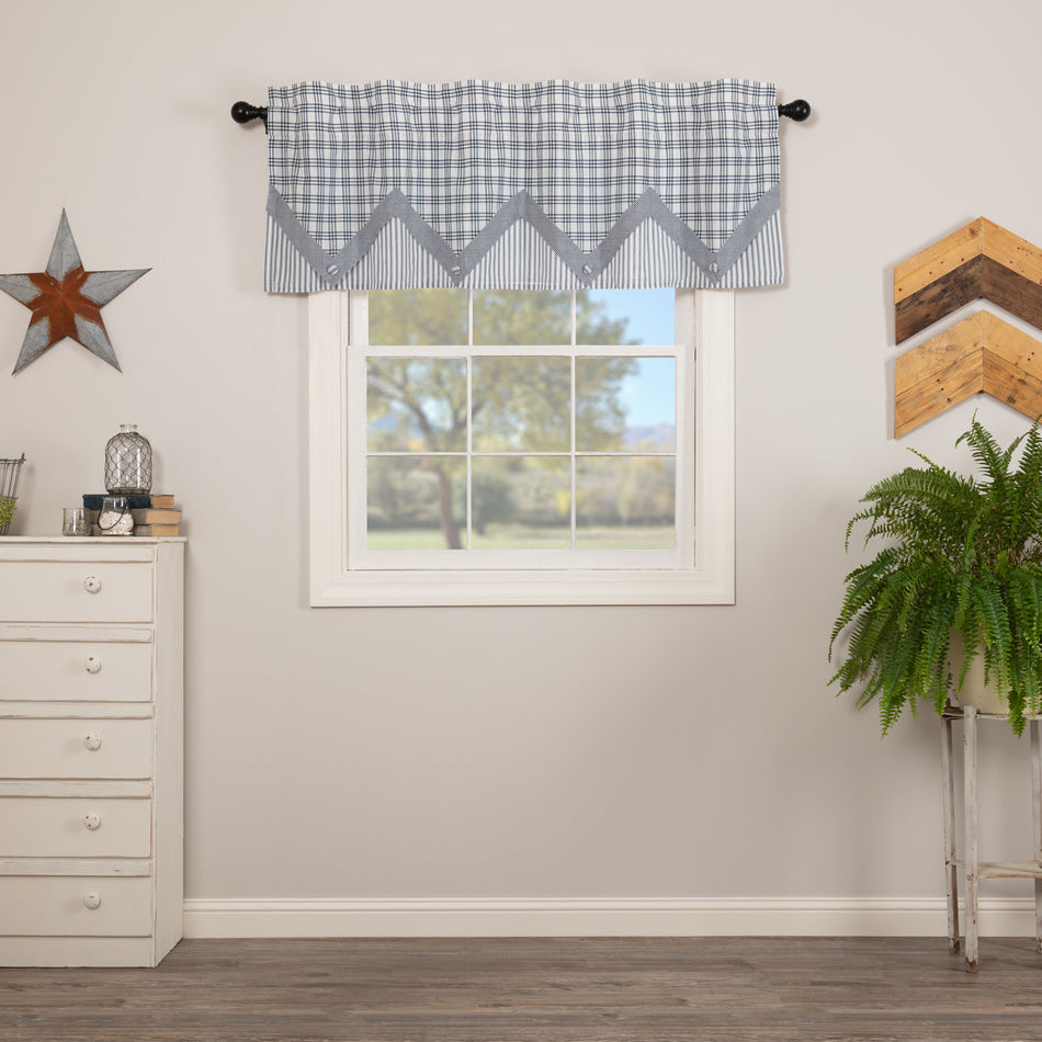 Sawyer Mill Blue Valance Layered 20x60