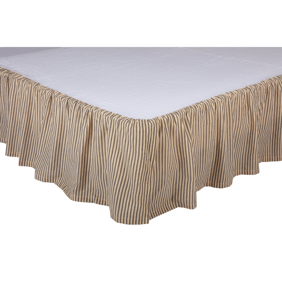 April & Olive Sawyer Mill Charcoal Ticking Stripe King Bed Skirt 78x80x16 By VHC Brands