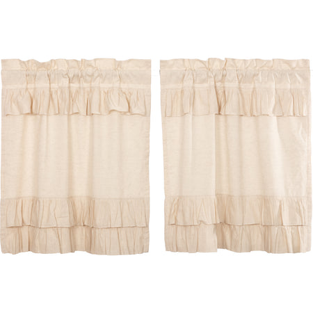 April & Olive Simple Life Flax Natural Ruffled Tier Set of 2 L36xW36 By VHC Brands