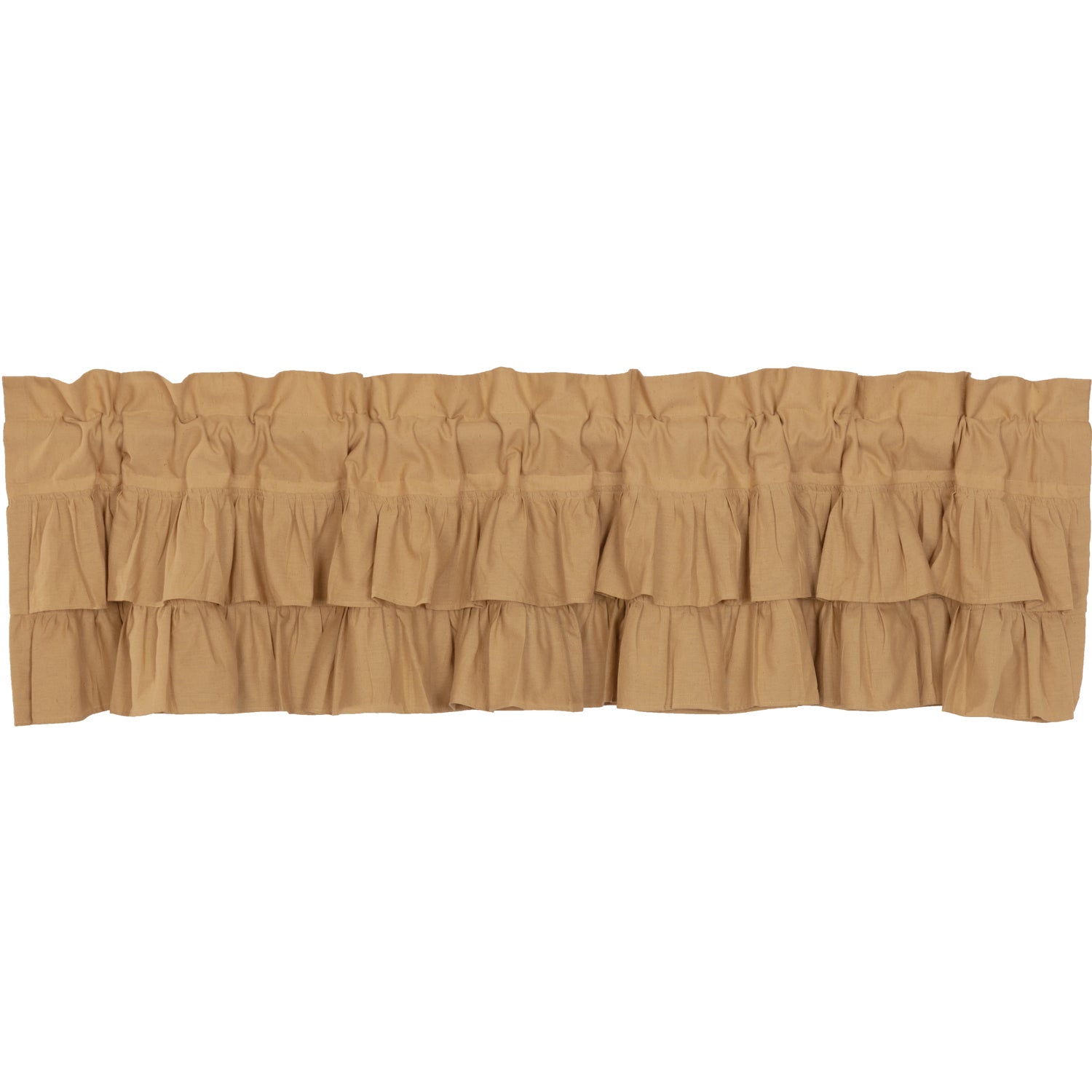 April & Olive Simple Life Flax Khaki Ruffled Valance 16x72 By VHC Brands