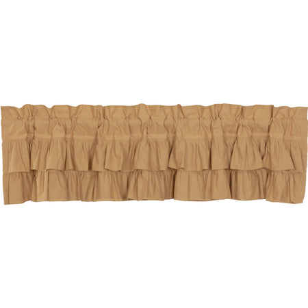 April & Olive Simple Life Flax Khaki Ruffled Valance 16x72 By VHC Brands