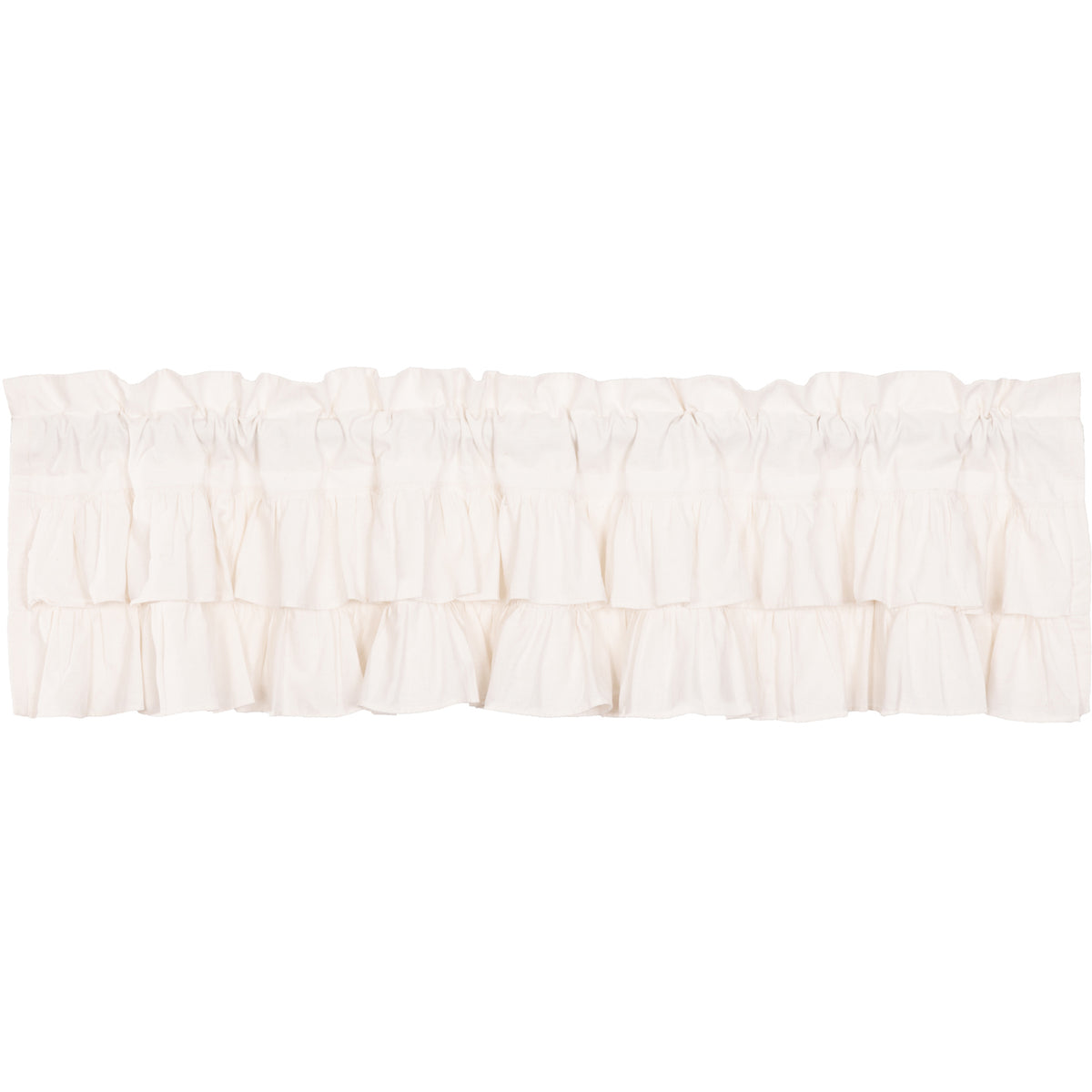 April & Olive Simple Life Flax Antique White Ruffled Valance 16x72 By VHC Brands