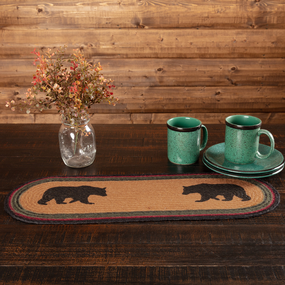 Oak & Asher Wyatt Stenciled Bear Jute Runner 8x24 By VHC Brands