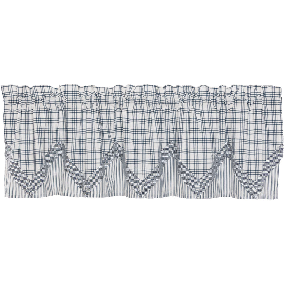 April & Olive Sawyer Mill Blue Valance Layered 20x72 By VHC Brands