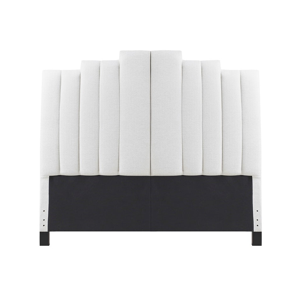 Hamilton Channel Tufted King Headboard - Ivory - King Size