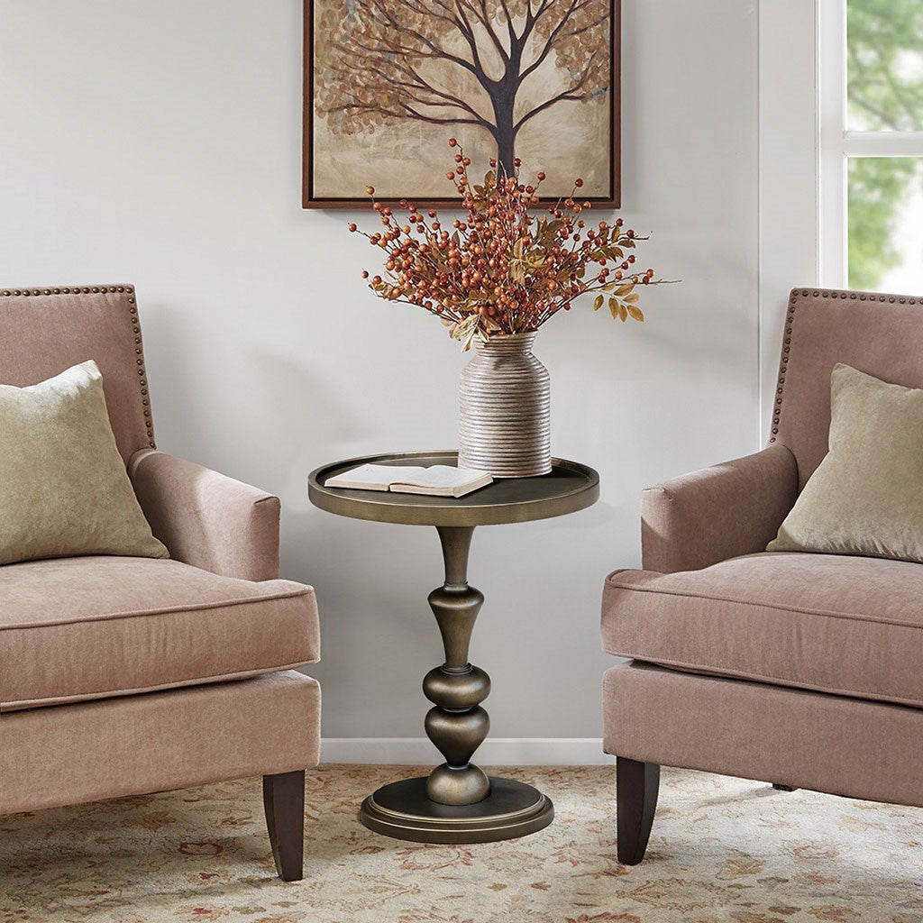 Madison Park Del Mar Pedestal Accent Table - Bronze 