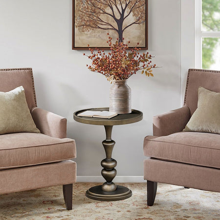 Madison Park Del Mar Pedestal Accent Table - Bronze 