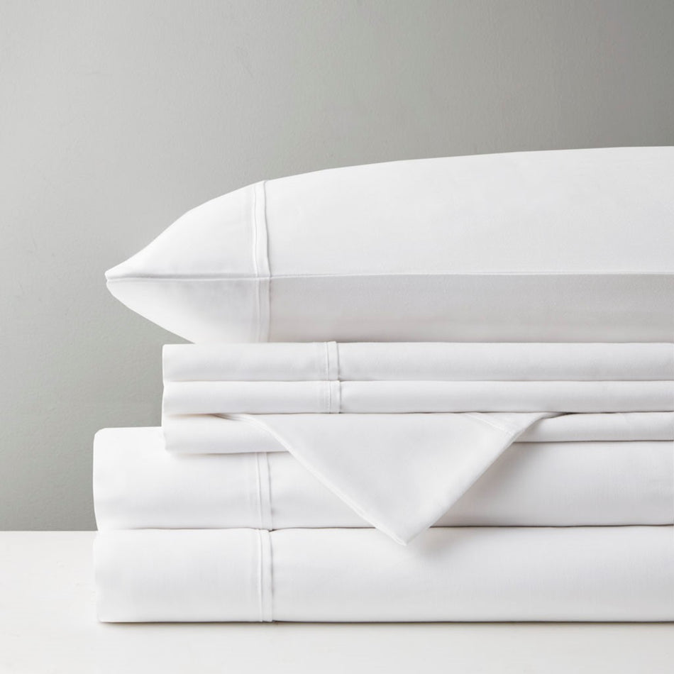 800 Thread Count Cotton Blend Sateen Sheet Set - White - Cal King Size