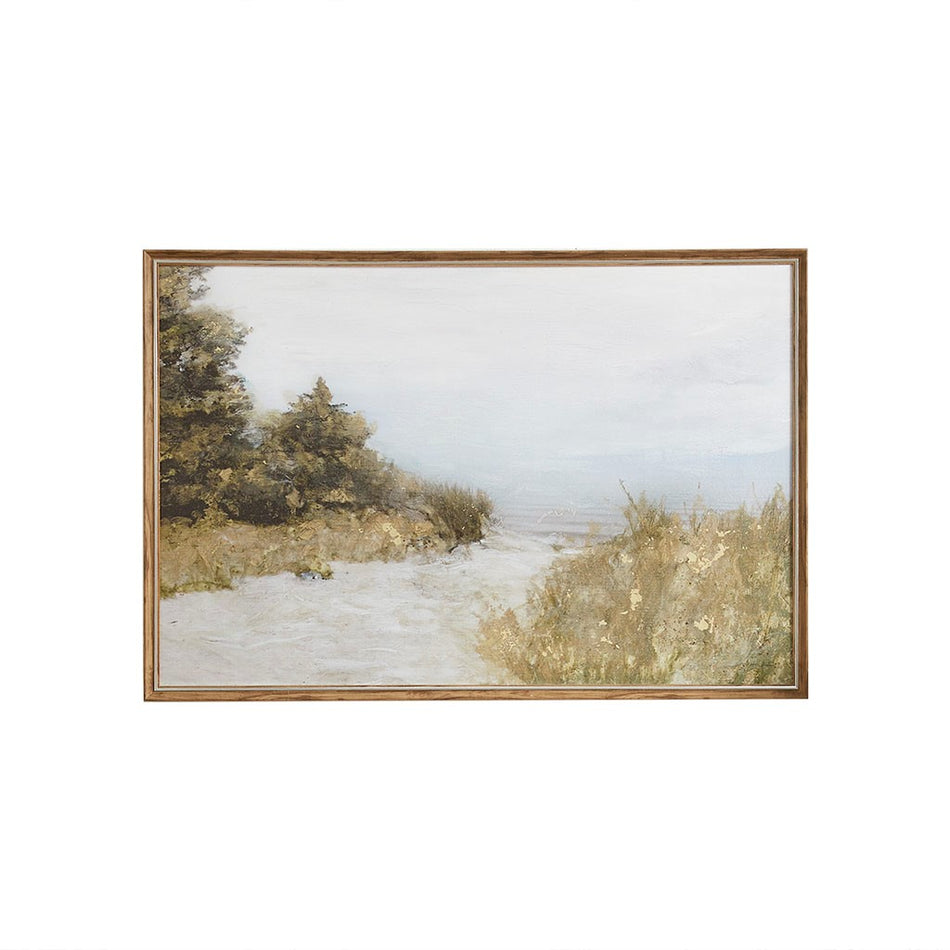 Lake Walk Framed Gel Coated Canvas - Multicolor