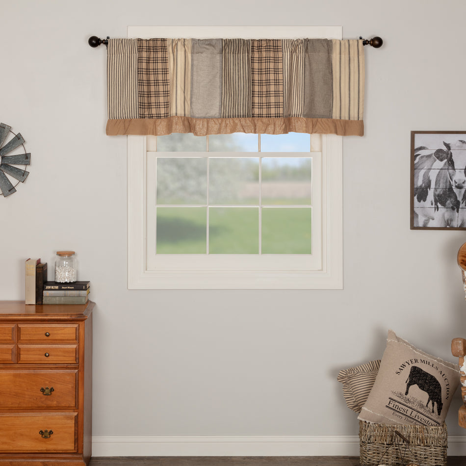 Sawyer Mill Charcoal Patchwork Valance 19x60