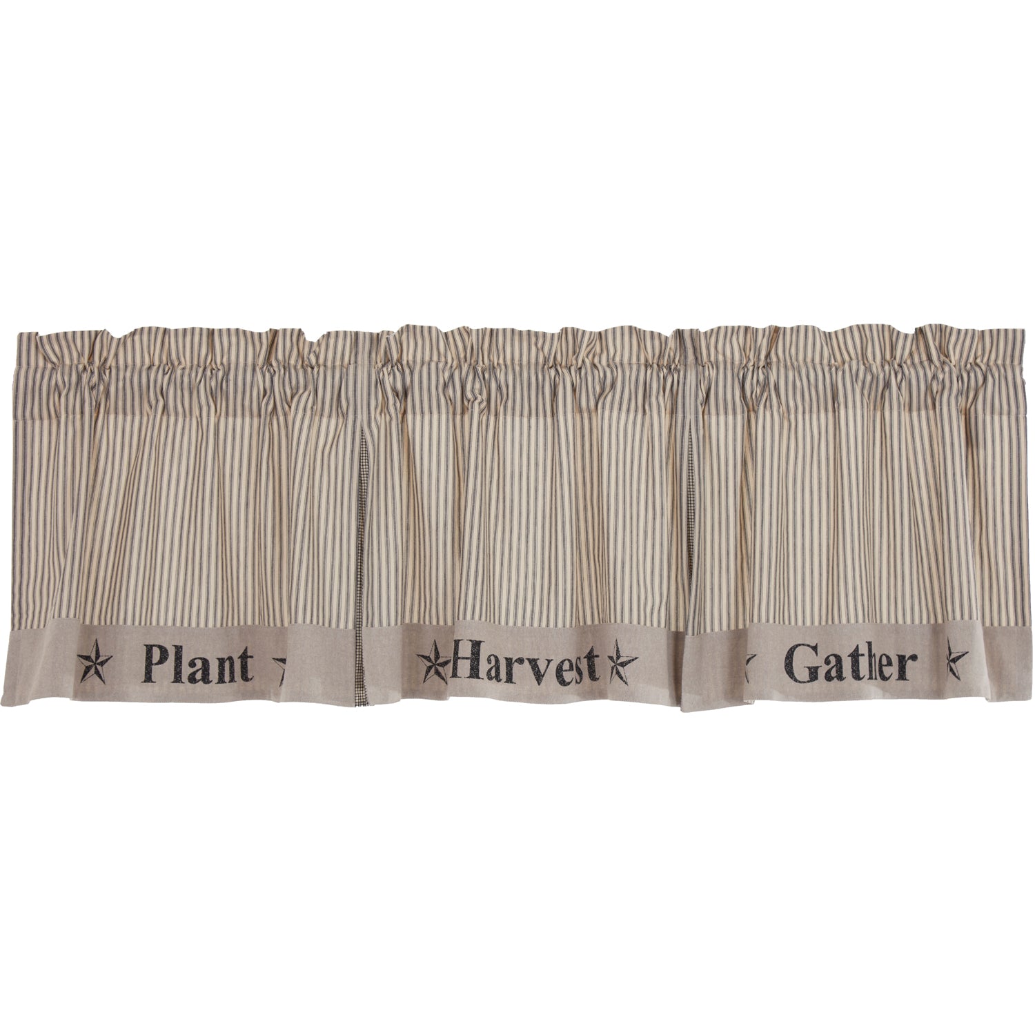 April & Olive Sawyer Mill Charcoal Gather Valance 20x90 By VHC Brands