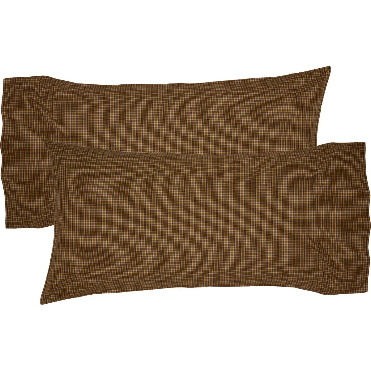 Oak & Asher Tea Cabin Green Plaid King Pillow Case Set of 2 21x40 By VHC Brands